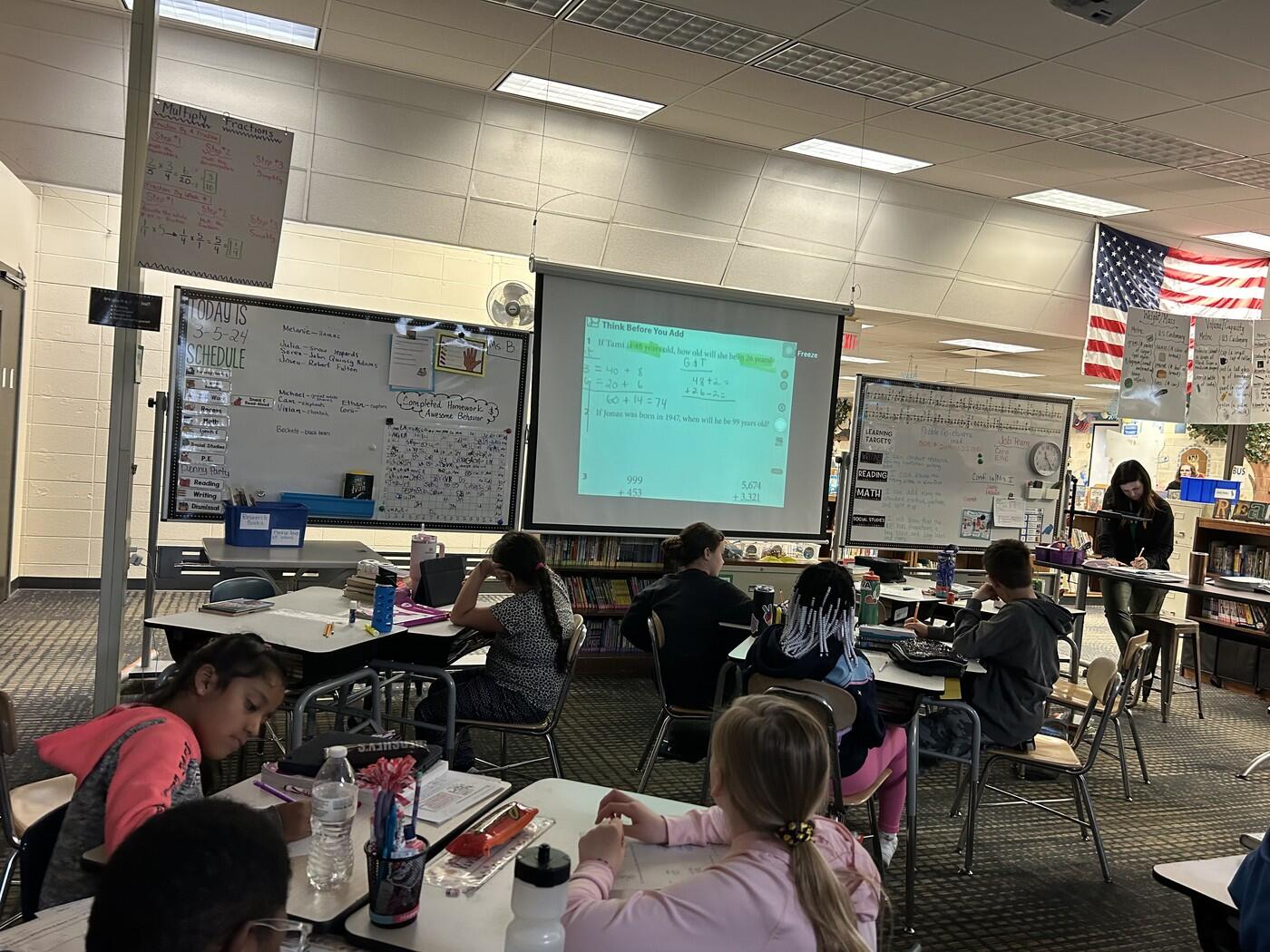 4th grade math - learning different ways to solve addition problems 